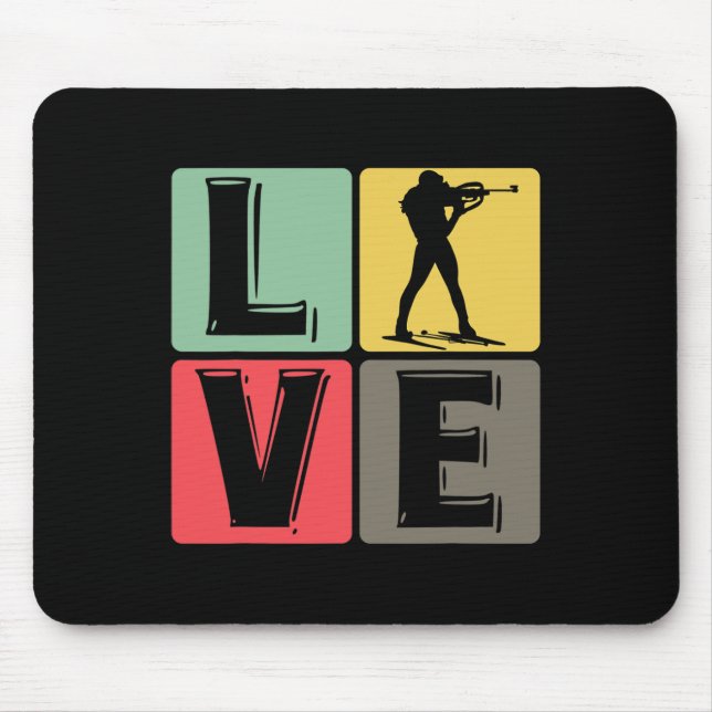 Funny Biathlon Winter Ski Skiing Fun Lovers 5  Mouse Pad (Front)