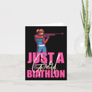 Funny Biathlon Winter Ski Skiing Fun Lovers 8 Card
