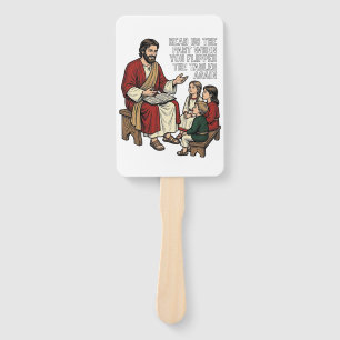 Funny Bible Story Vintage Religious Teacher Shirt Hand Fan