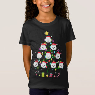 Funny Bichon Frise Christmas Tree Colour Led Light T-Shirt