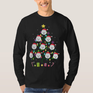 Funny Bichon Frise Christmas Tree Colour Led Light T-Shirt