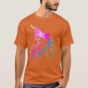 Funny Bicycle Cycling Cat Cyclist  T-Shirt