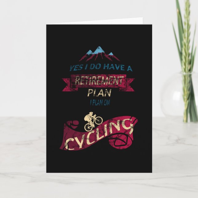 Funny Bicycle Cycling Humour Retirement Plan Card (Front)