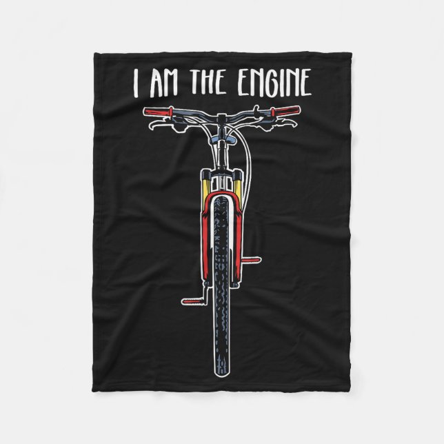 Funny Bicycle I Am The Engine  Fleece Blanket (Front)
