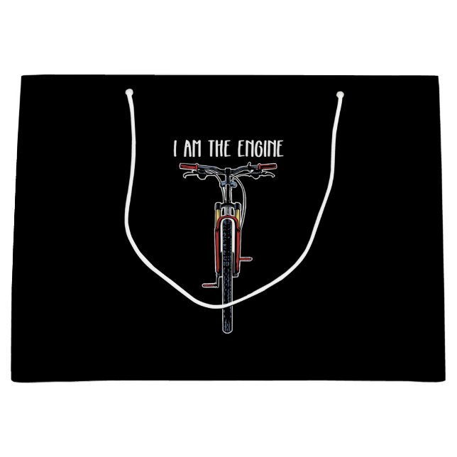 Funny Bicycle I Am The Engine Large Gift Bag (Front)