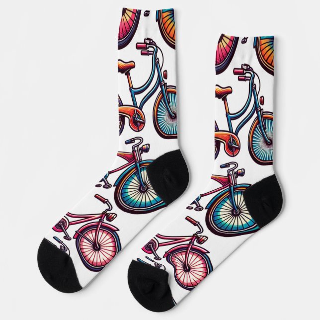 Funny Bicycles for cyclist lovers woman girls Socks (Left)