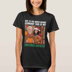 Funny Biden Harris Halloween Thanksgiving Ugly Chr T-Shirt
