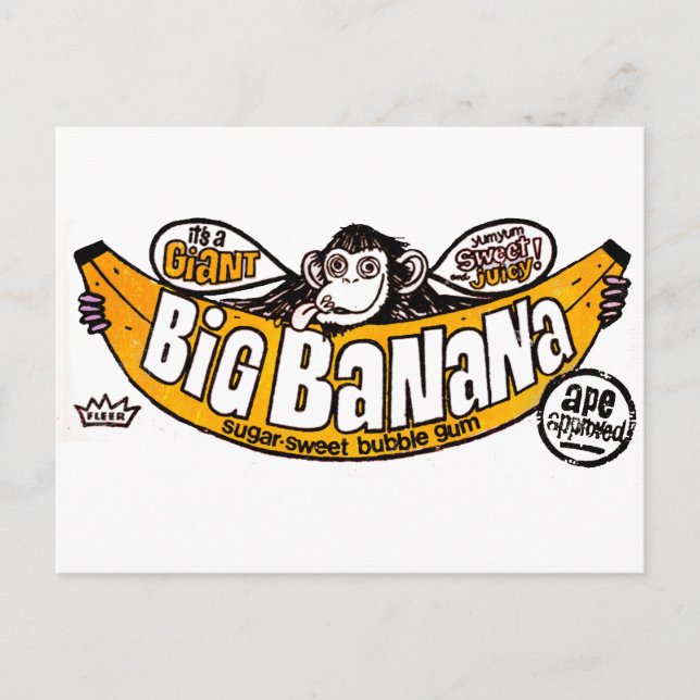 Funny big banana gum postcard (Front)