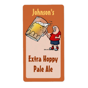 Funny Big Beer Guy Homebrew Beer Label
