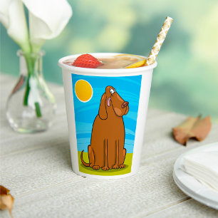 Funny Big Brown Dog Sitting in the Sun Paper Cups