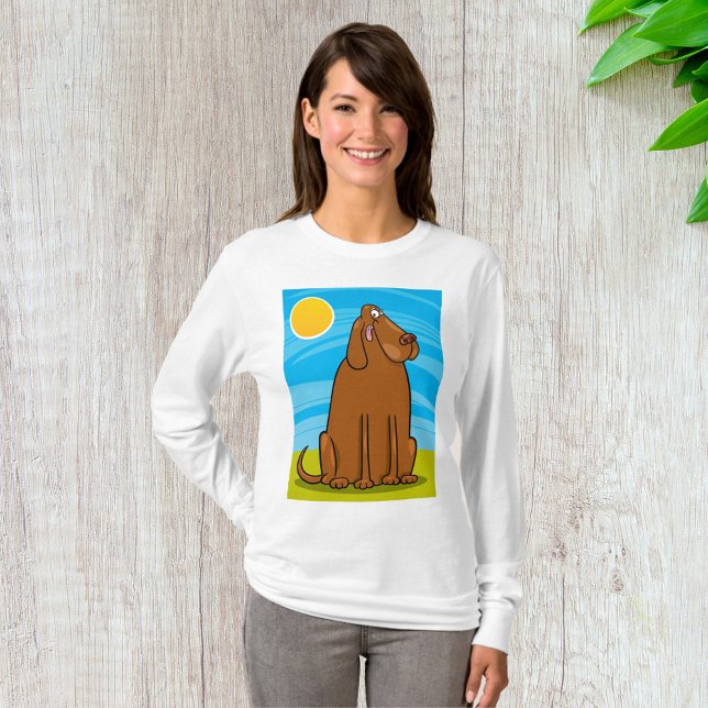 Funny Big Brown Dog Sitting in the Sun T-Shirt (Creator Uploaded)