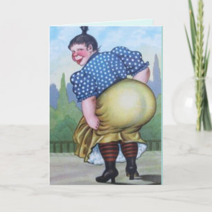 FUNNY BIG BUTT WOMAN HAPPY BIRTHDAY CARD 