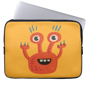 Funny Big Eyed Smiling Cute Monster Laptop Sleeve