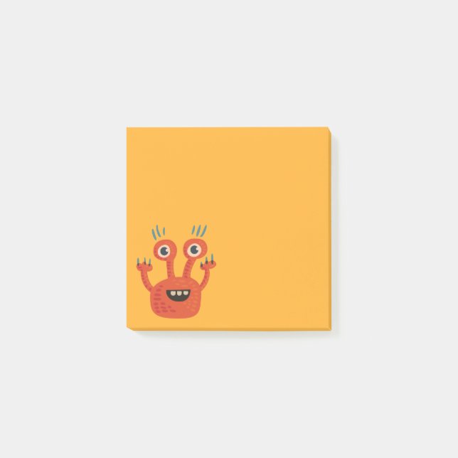 Funny Big Eyed Smiling Cute Monster Post-it Notes (Front)