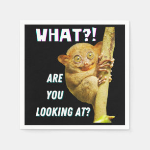 Funny Big Eyed Tarsier What Are You Looking At Napkin
