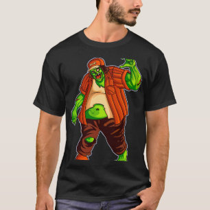 Funny Big Fat Zombie Walker with hat drawing Best T-Shirt
