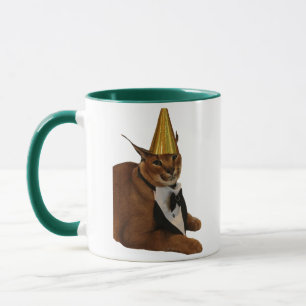 Funny Big Floppa Birthday Cat Meme Double Sided  Mug