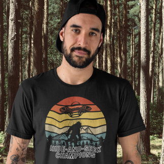 Funny Big Foot Aliens Hide and Seek Champions T-Shirt