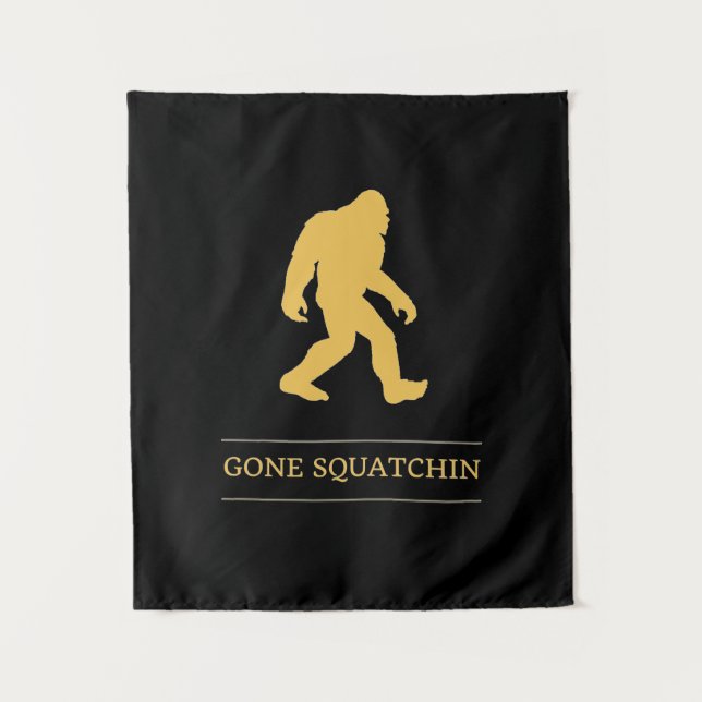 Funny Big Foot Gone Squatchin Sasquatch Tapestry (Front)