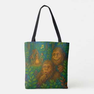 Funny Big Foot Noises in Woods Fantasy Art Tote Bag