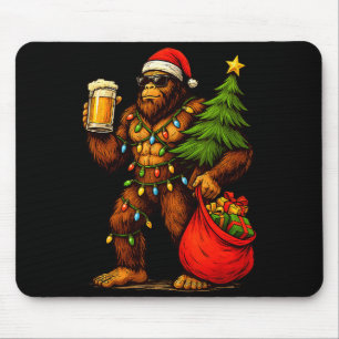 Funny Big Foot Santa Hat Drink Christmas Tree Xmas Mouse Pad