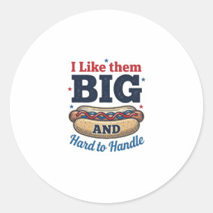 Funny Big Hot Dog Vintage T-Shirt Design_1 Classic Round Sticker