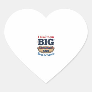 Funny Big Hot Dog Vintage T-Shirt Design_1 Heart Sticker