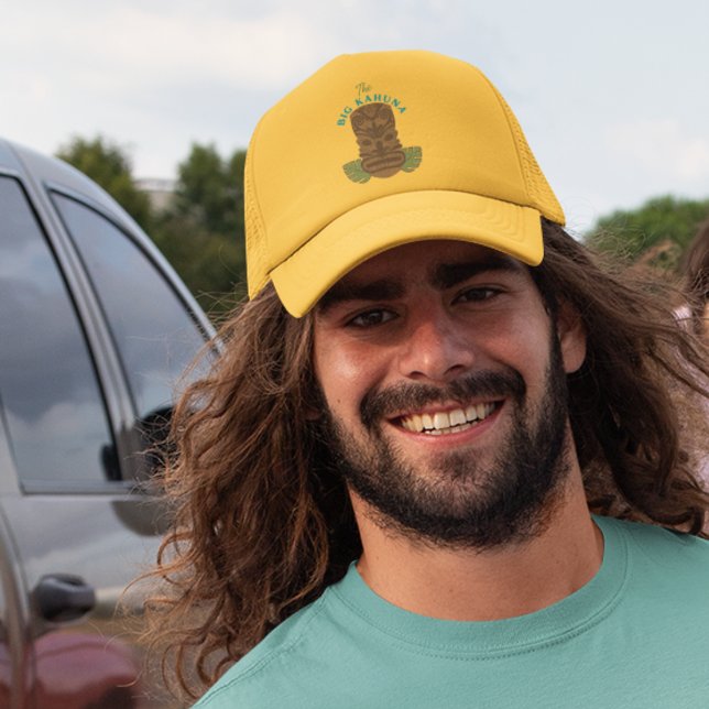 Funny Big Kahuna Tiki Mask Father's Day Trucker Hat (Creator Uploaded)