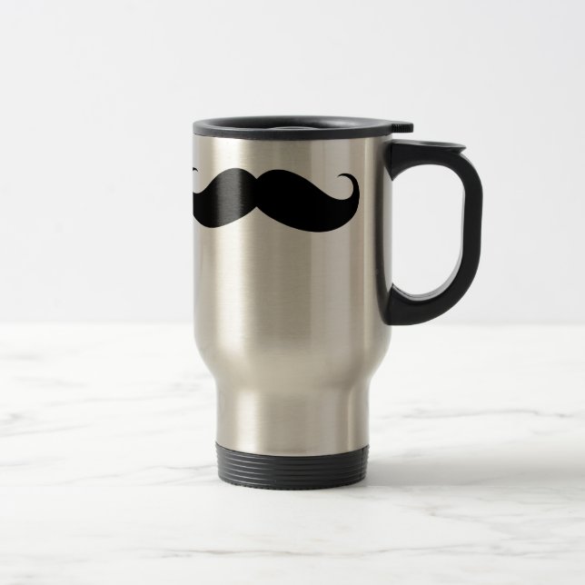 Funny Big Moustache Travel/Commuter Mug (Right)