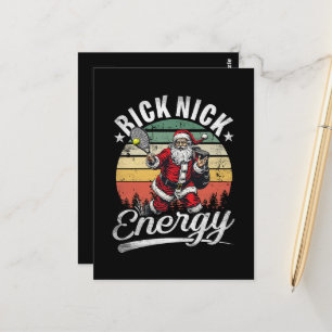 Funny Big Nick Energy Santa Tennis Christmas Postcard