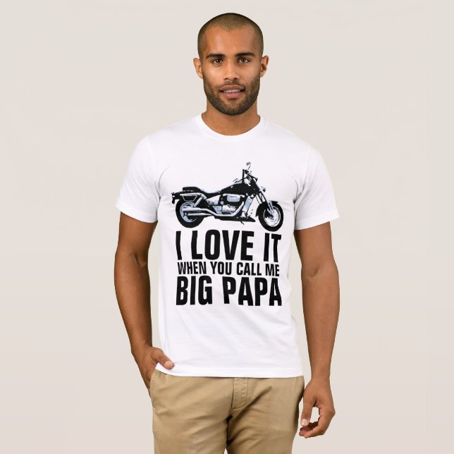 FUNNY BIG PAPA MOTORCYCLE MENS T-SHIRTS (Front Full)