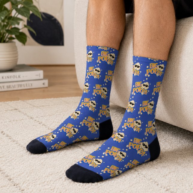 Funny Big Poppa Popcorn Dad and Grandpa Socks (Creator Uploaded)