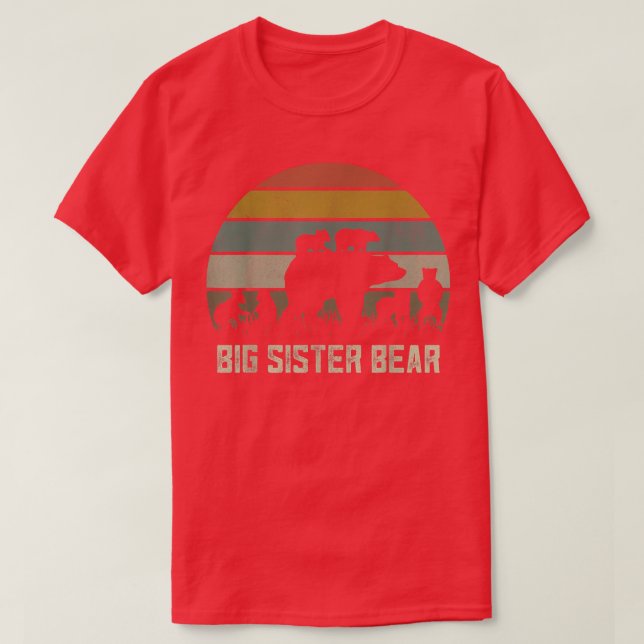 Funny Big Sister Bear Shirts, Six Kid Cubs Sis Sib T-Shirt (Design Front)