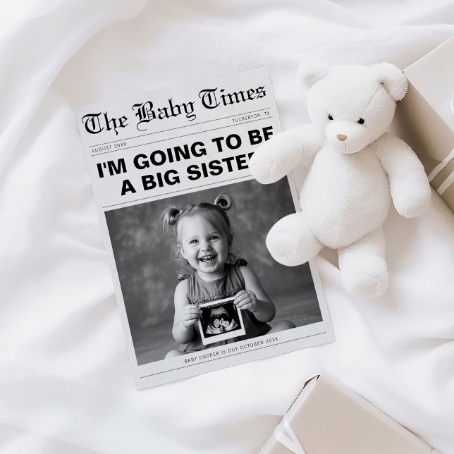 Funny Big Sister Newspaper Pregnancy Announcement (Creator Uploaded)