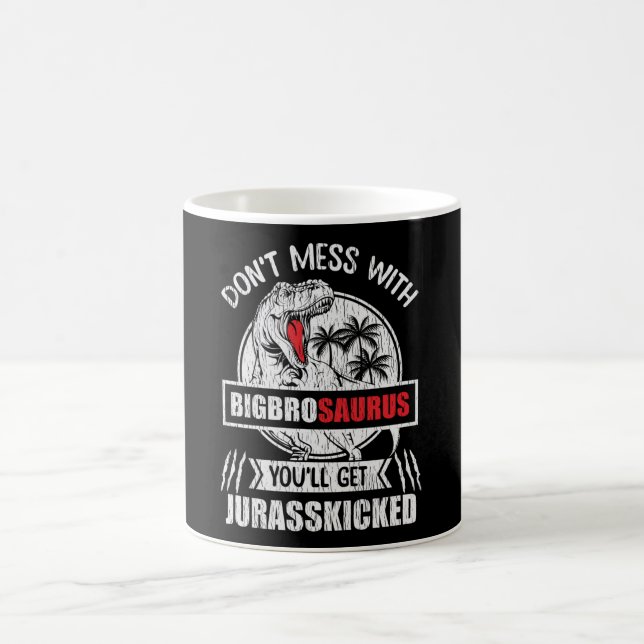 Funny BigBroSaurus Dinosaur Big Brother Gift Coffee Mug (Center)