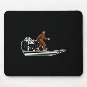 Funny Bigfoot Airboat Swamp Boat Air Boat Sasquatc Mouse Pad
