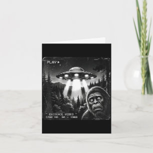 Funny bigfoot alien ufo vintage evidence photo  card