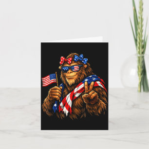 Funny bigfoot american flag patriotic sasquatchFun Card