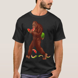 Funny bigfoot & watermelon slice summer T-Shirt