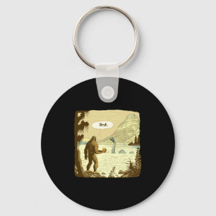 Funny Bigfoot And Nessie Bruh Moment Beer  Key Ring