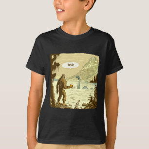 Funny Bigfoot And Nessie Bruh Moment Beer  T-Shirt