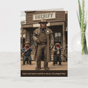 Funny Bigfoot Birthday Card
