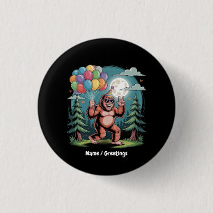 Funny Bigfoot Birthday Party Bash Balloons 3 Cm Round Badge