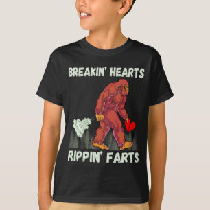 Funny Bigfoot Breakin Hearts Rippin Farts T-Shirt