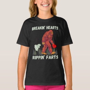 Funny Bigfoot Breakin Hearts Rippin Farts T-Shirt
