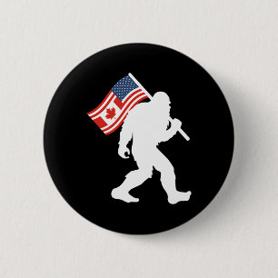 Funny Bigfoot Canada The 51 State Trump Canada U.s 6 Cm Round Badge