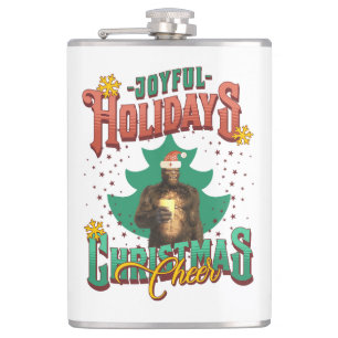 Funny Bigfoot Christmas Cheer Holiday Hip Flask