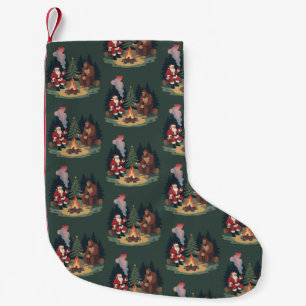 Funny Bigfoot Christmas Santa Sasquatch Camping  Small Christmas Stocking