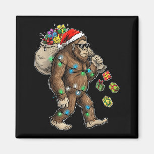 Funny Bigfoot Christmas Tree Lights Xmas Boys Mens Magnet