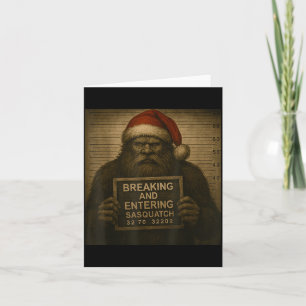Funny Bigfoot Christmas – Xmas Sasquatch Mugshot Card